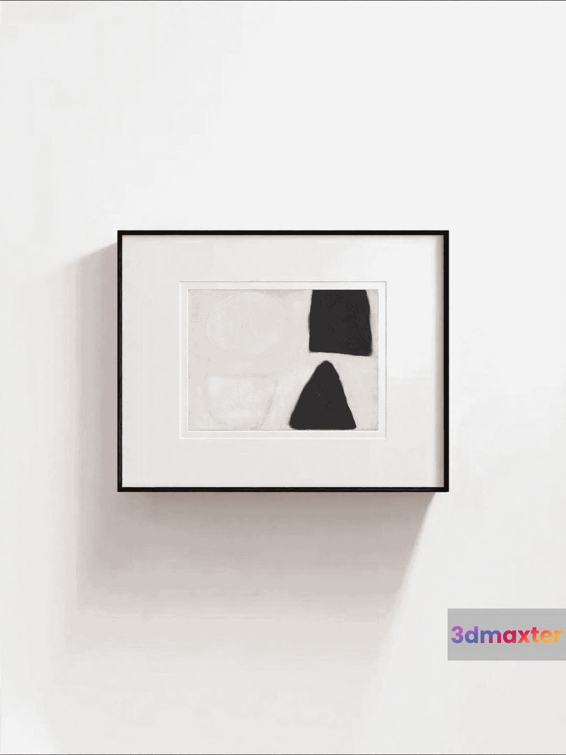 Minimalist Black And White Abstract Art 3D Model - 18289 - VRAY Render