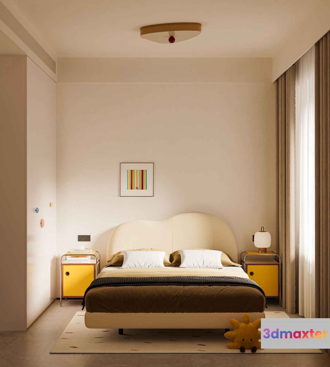 Cozy Modern Bedroom 3D Model - 7369 - CORONA Render