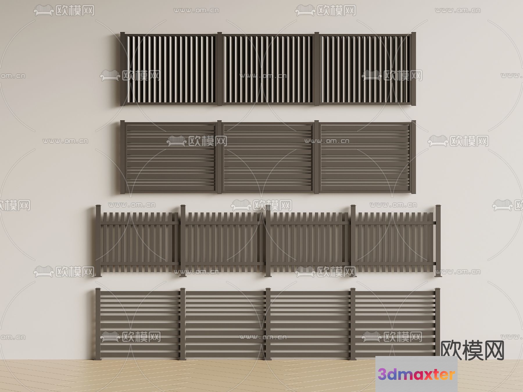 A Set Of Fences 3D Model - 5768 - VRAY Render