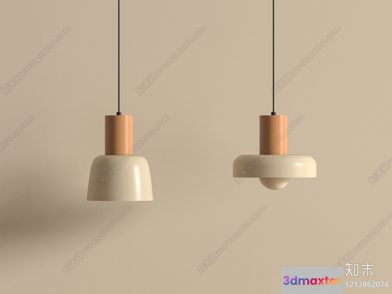Simple Hanging Light Fixtures 3D Model - 17466 - VRAY Render