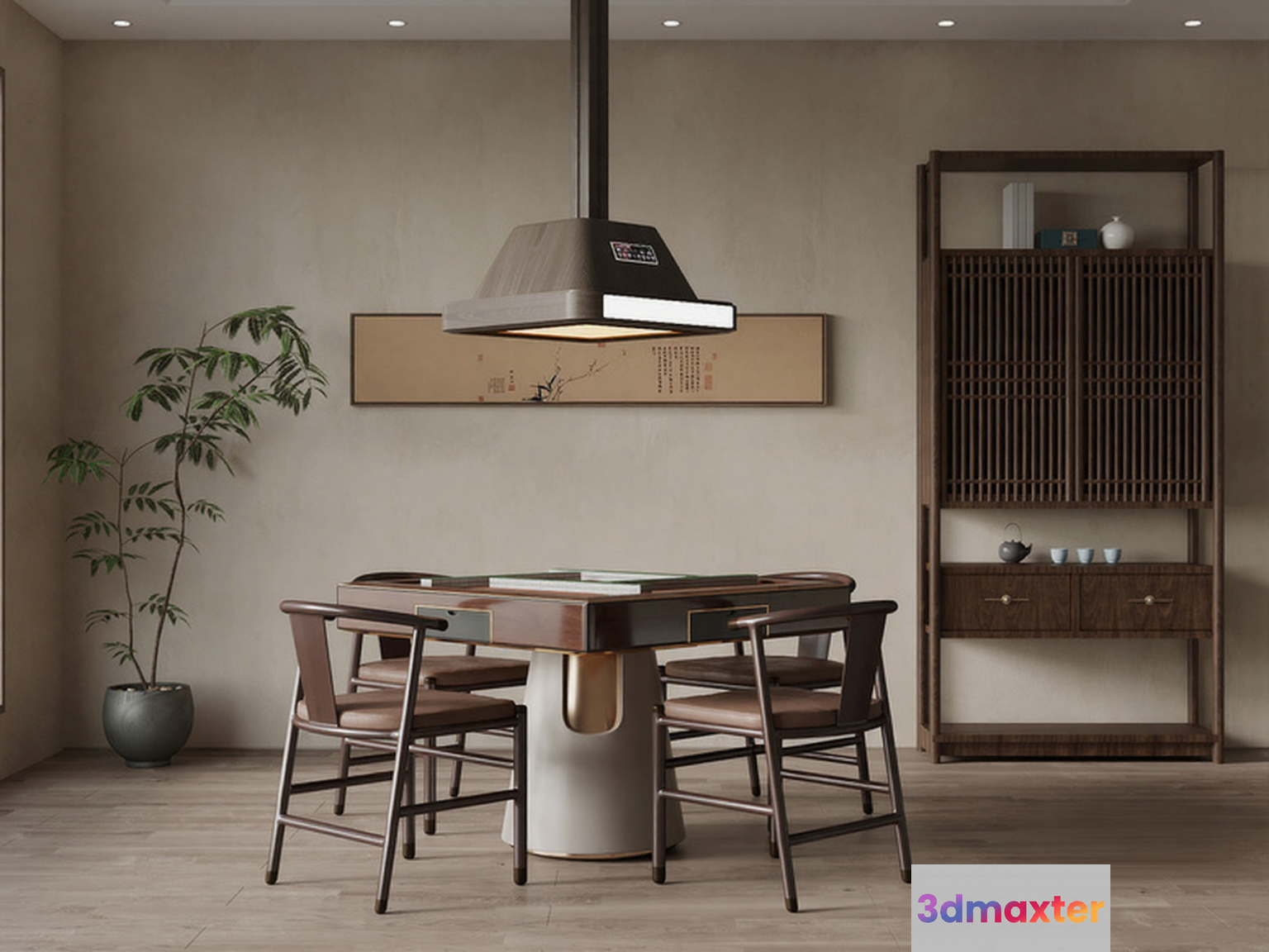 Modern Asian Dining Room 3D Model - 10515 - VRAY Render