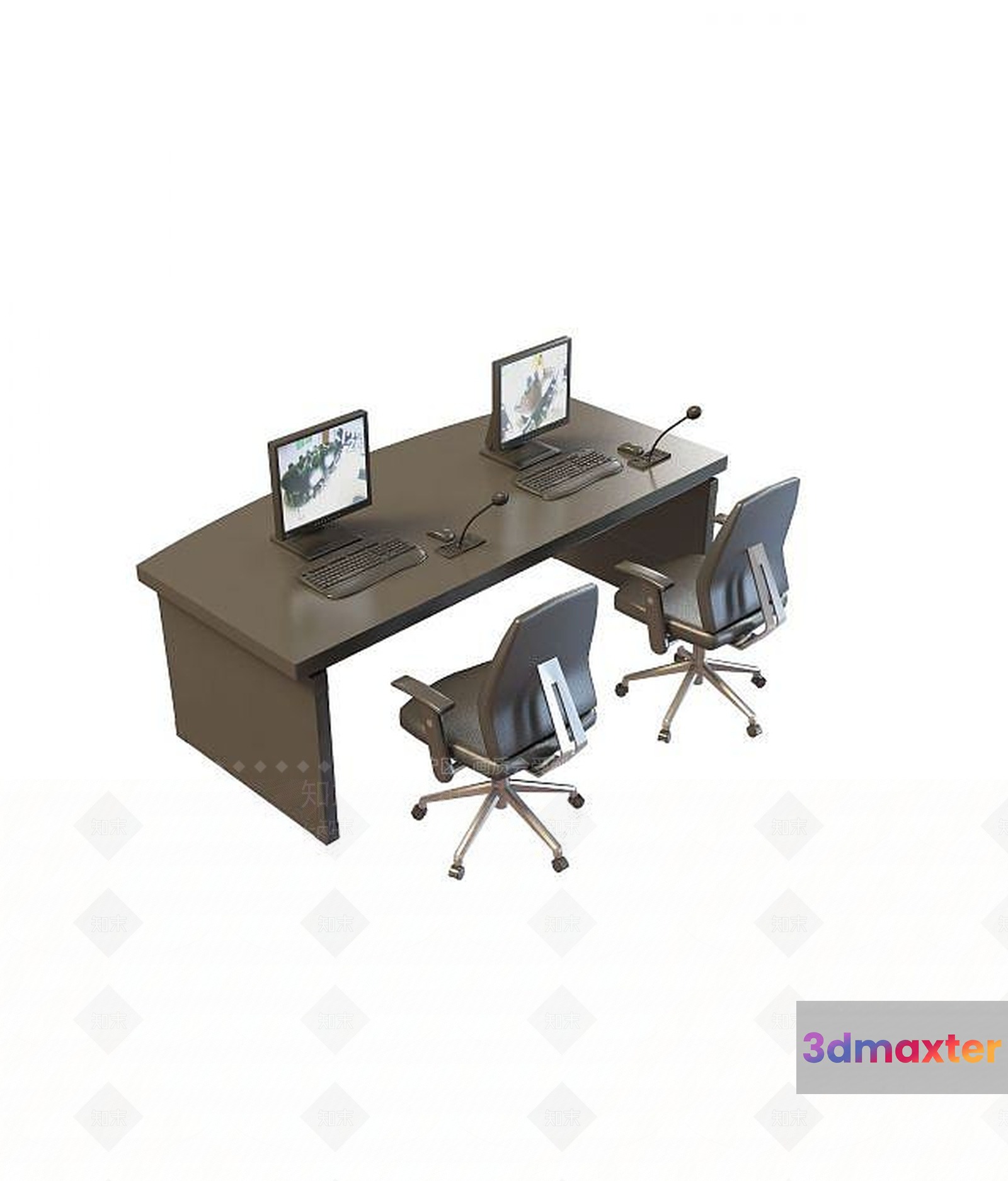 A Computer Desk 3D Model - 16395 - VRAY Render