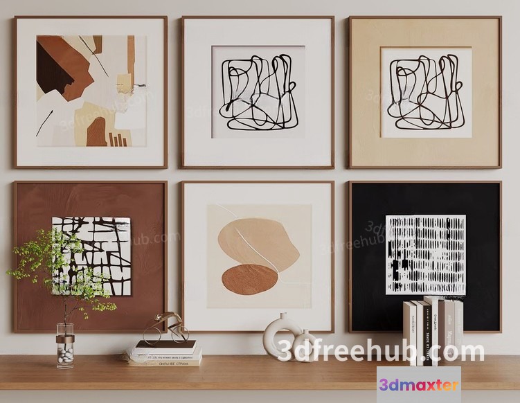Modern Art Pieces 3D Model - 18971 - VRAY Render