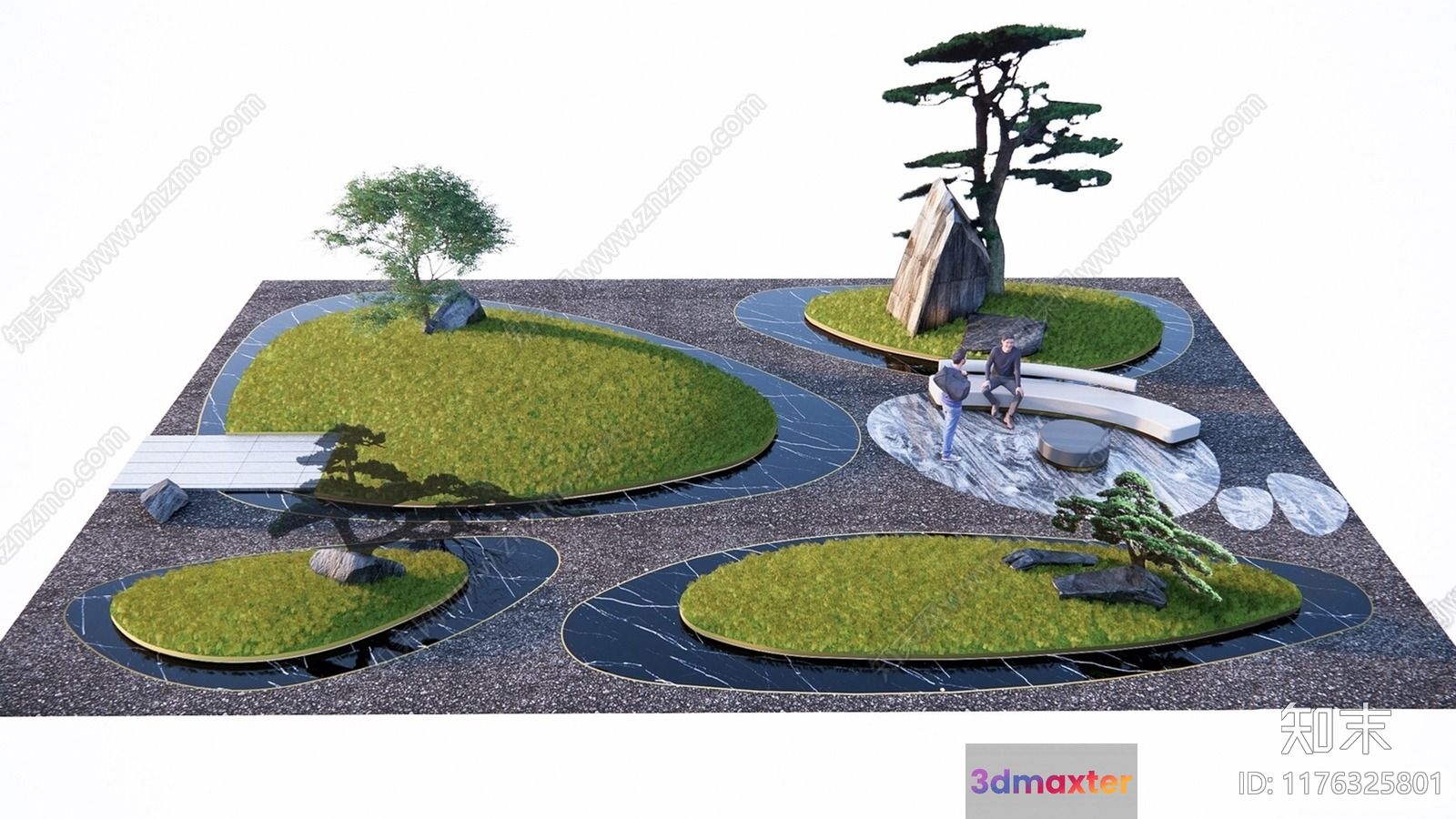 Japanese-Inspired Garden Design 3D Model - 9754 - VRAY Render