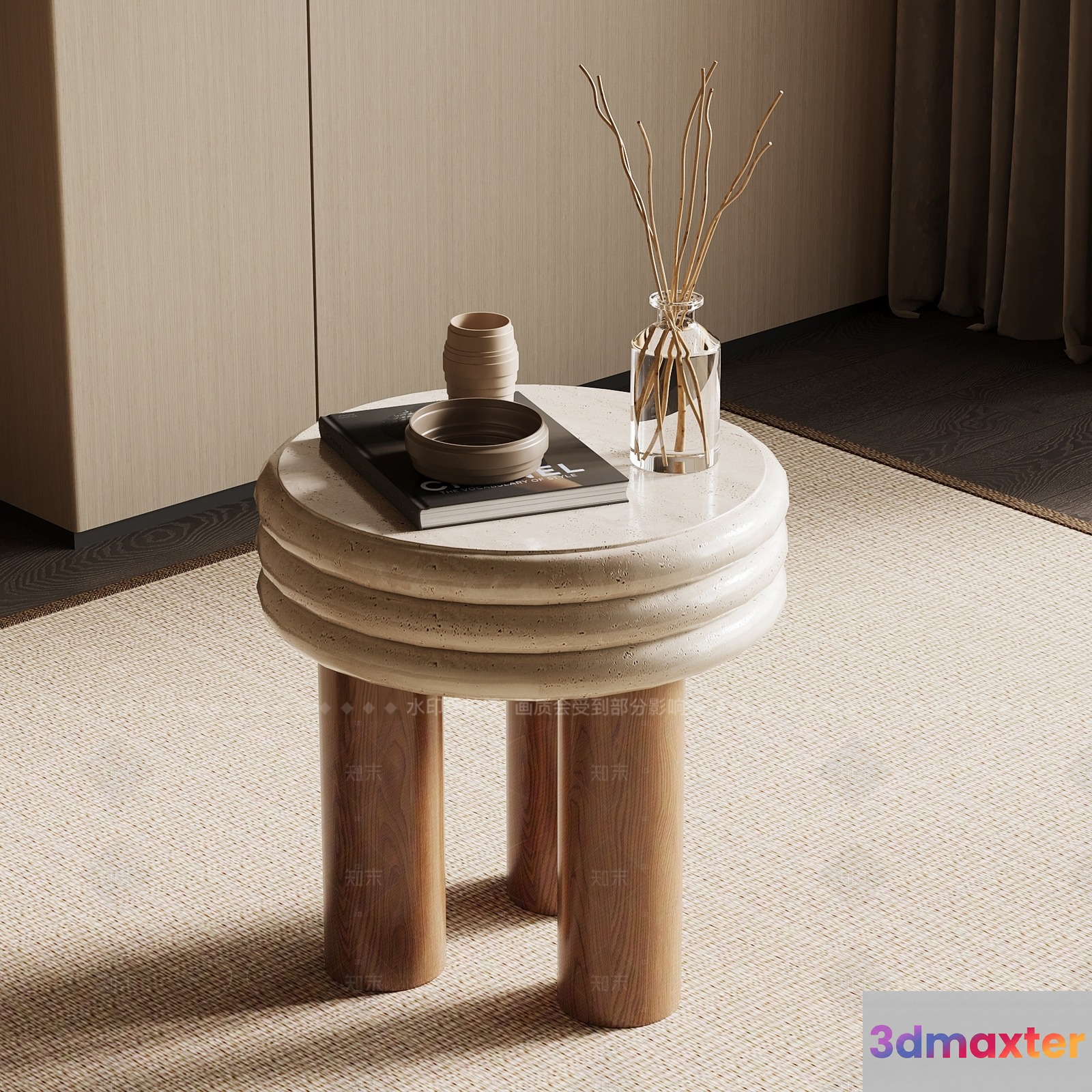 Modern Minimalist Table 3D Model - 8750 - VRAY Render