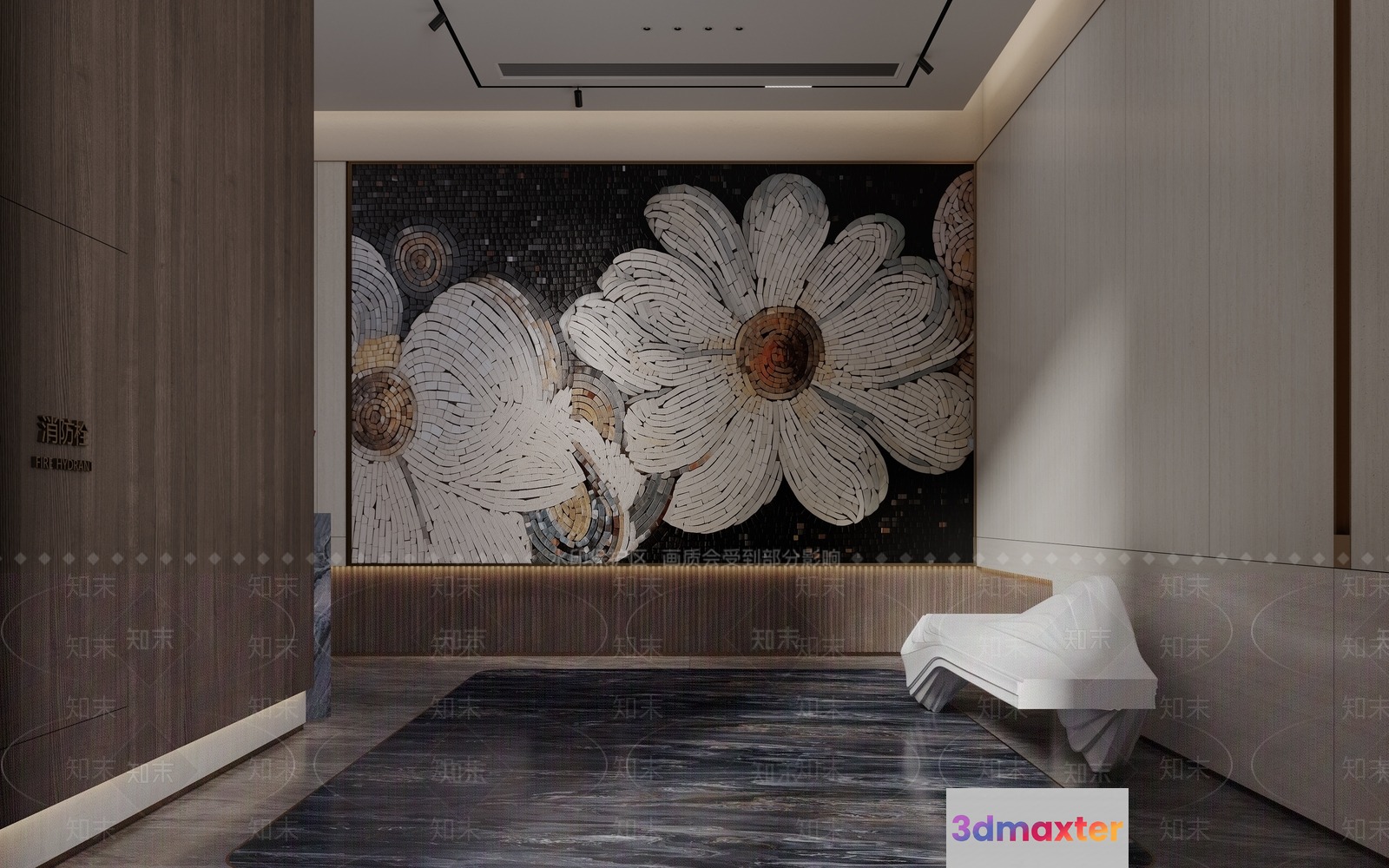 Modern Gray And White Decor 3D Model - 10582 - VRAY Render