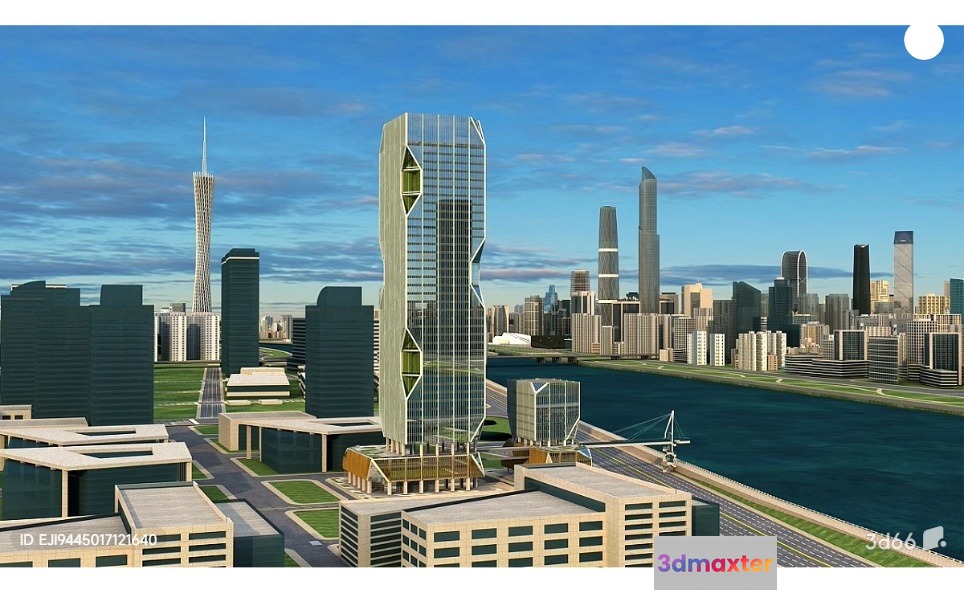 Modern Cityscape 3D Model - 8250 - VRAY Render