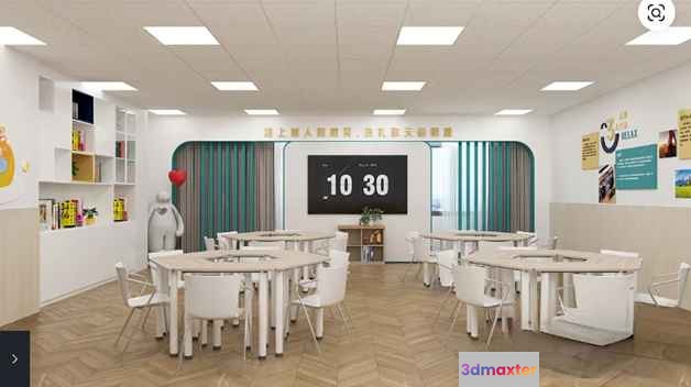 A Classroom 3D Model - 19025 - CORONA Render