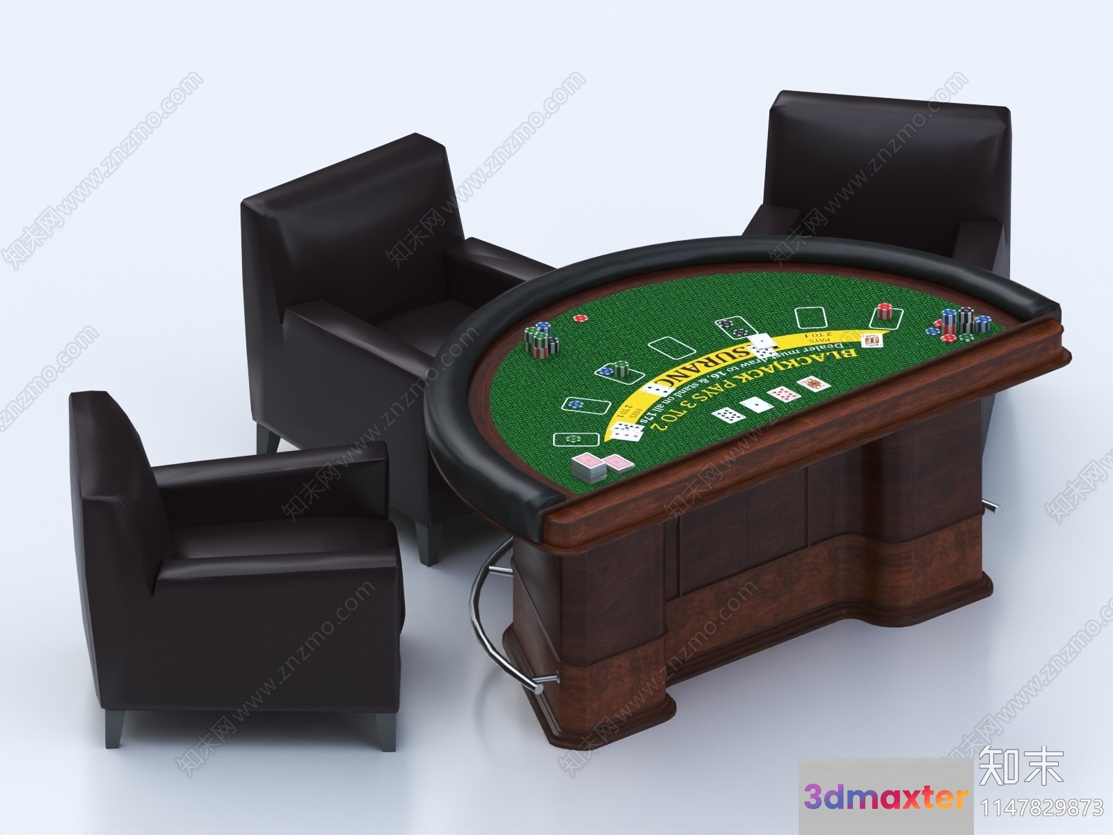 A Table And Chairs 3D Model - 15732 - VRAY Render