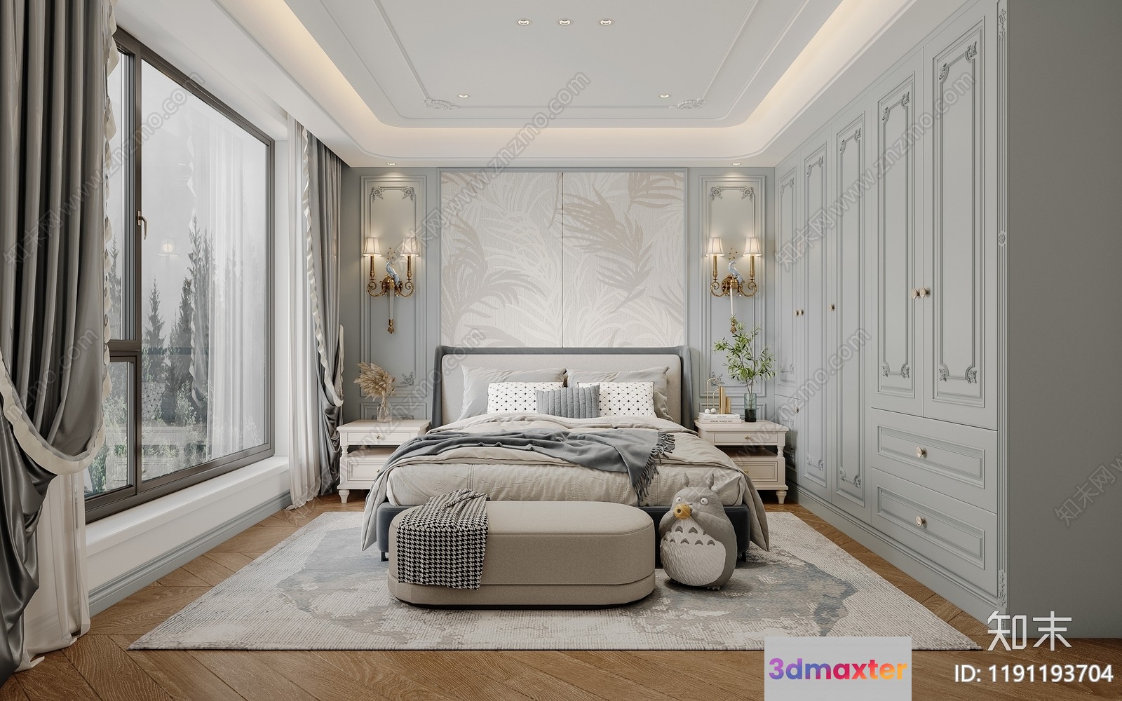 Cozy Bedroom 3D Model - 1974 - VRAY Render