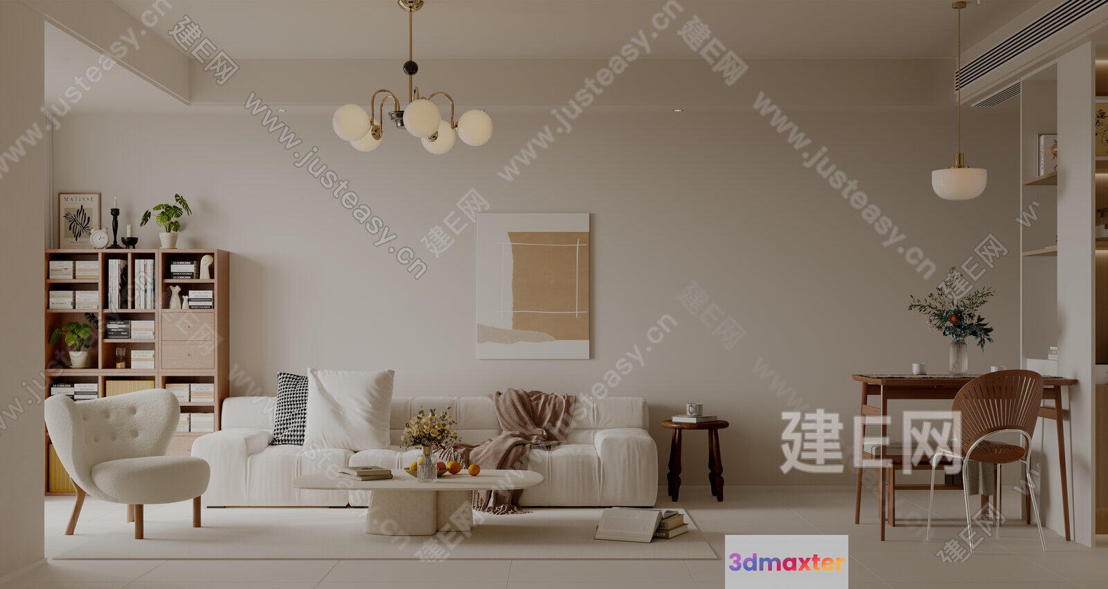 Modern Living Room 3D Model - 18125 - VRAY Render