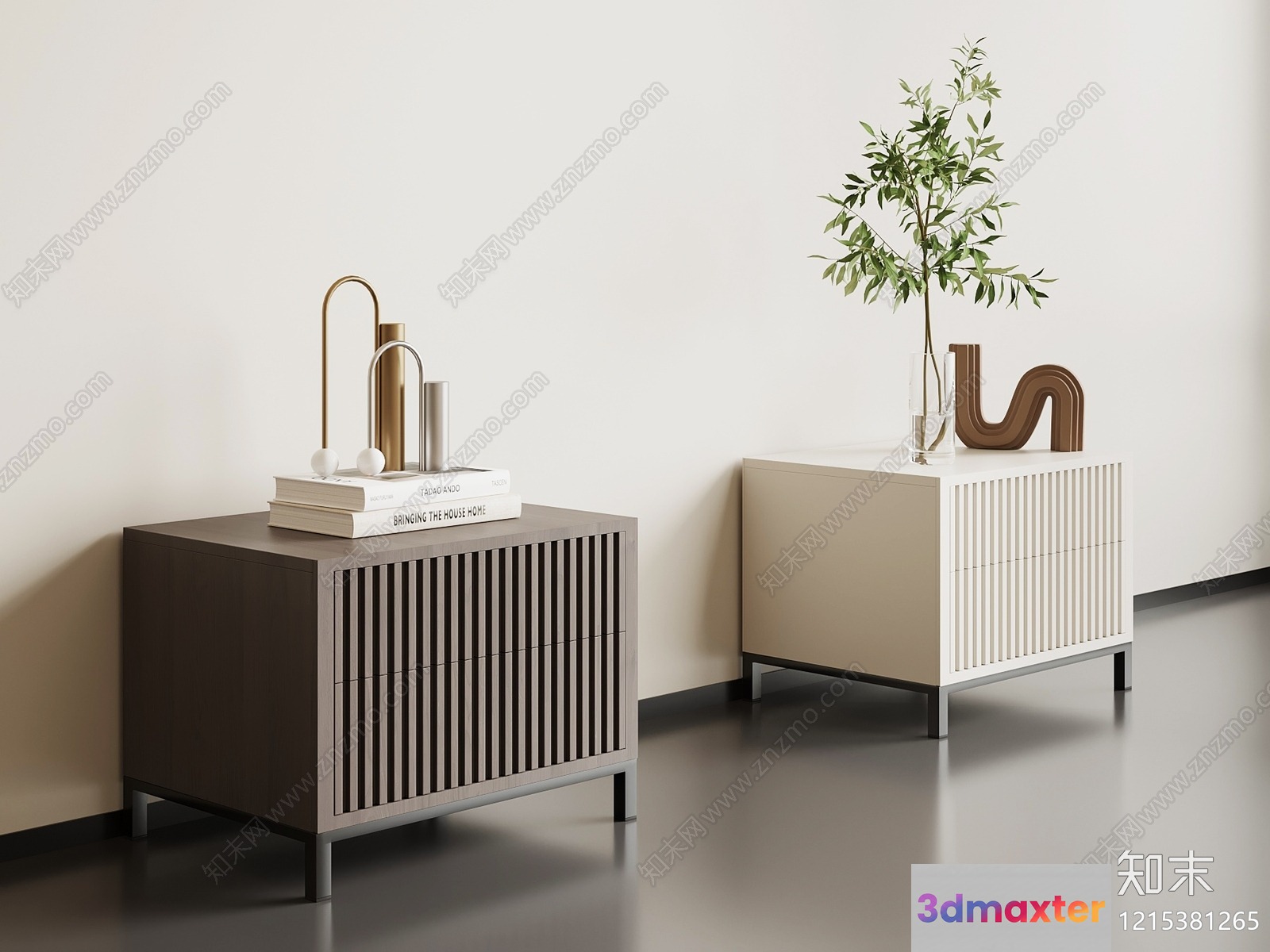 Modern Nightstands 3D Model - 23467 - VRAY Render