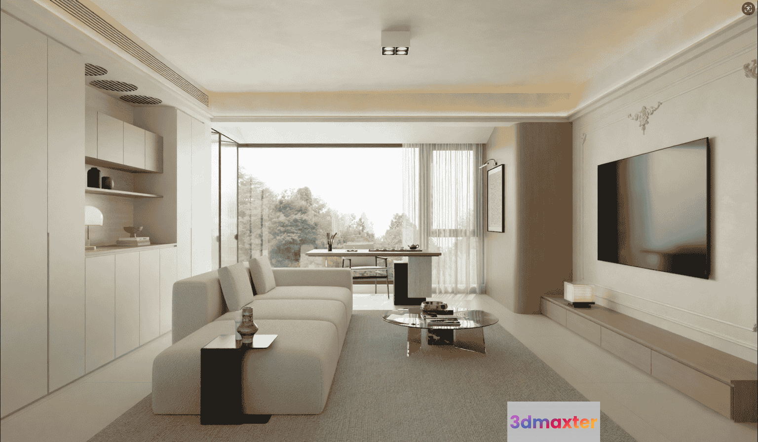 Modern Living Room 3D Model - 15499 - VRAY Render