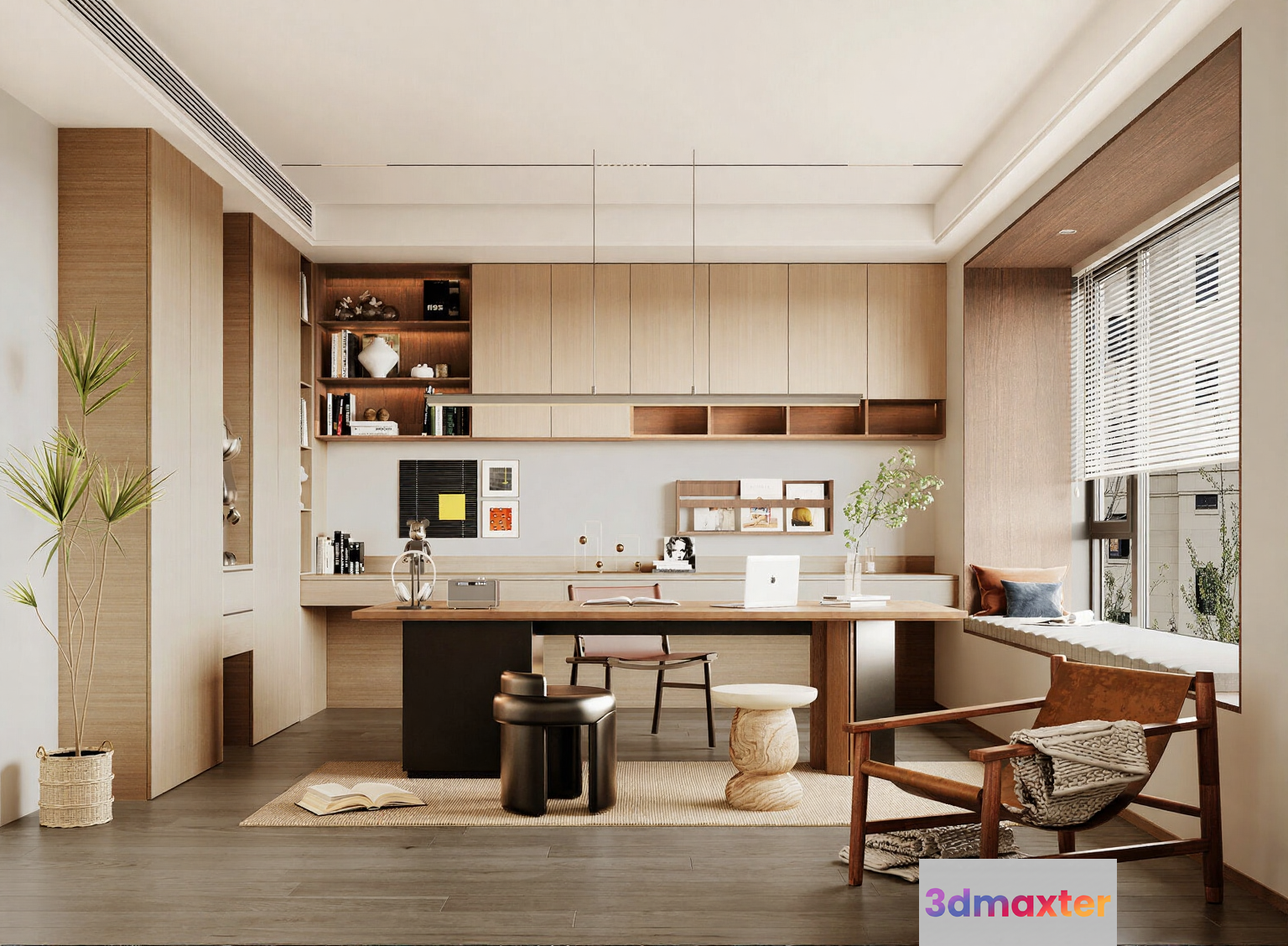 A Modern Home Office 3D Model - 13815 - CORONA Render