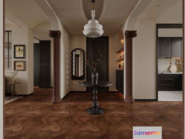 Classic Dark Wood Floor 3D Model - 13830 - CORONA Render