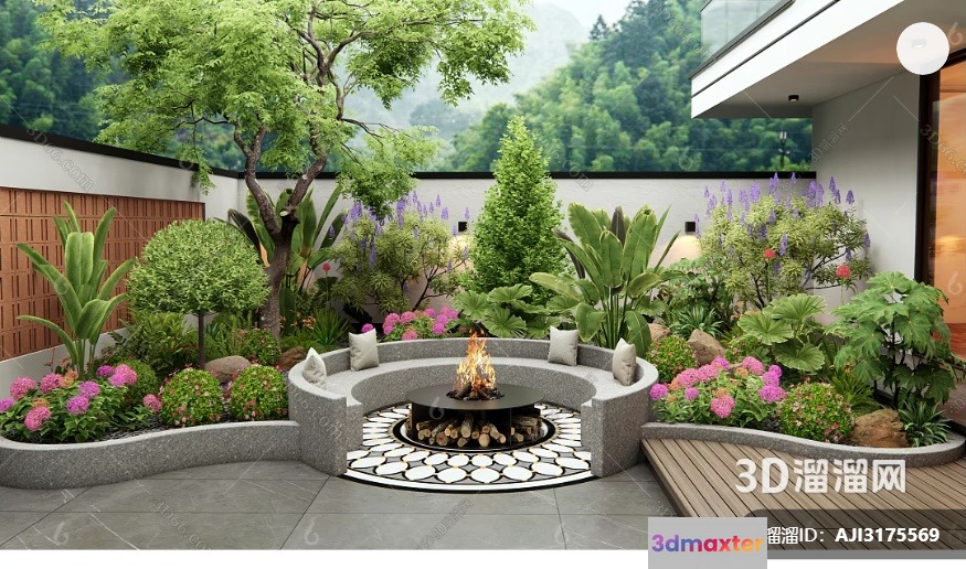 Modern Outdoor Patio 3D Model - 15288 - VRAY Render