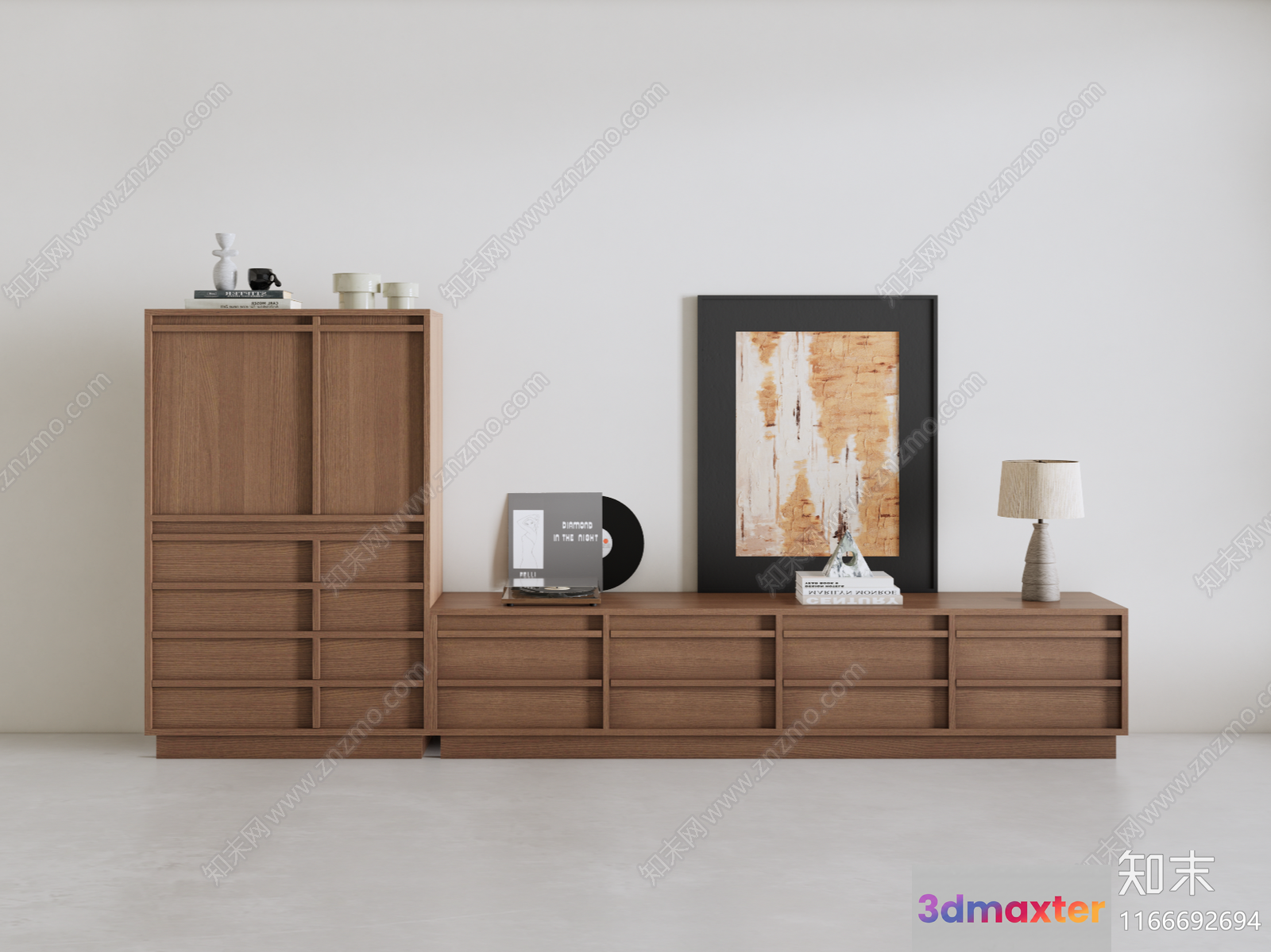 Modern Wooden Furniture 3D Model - 733 - VRAY Render