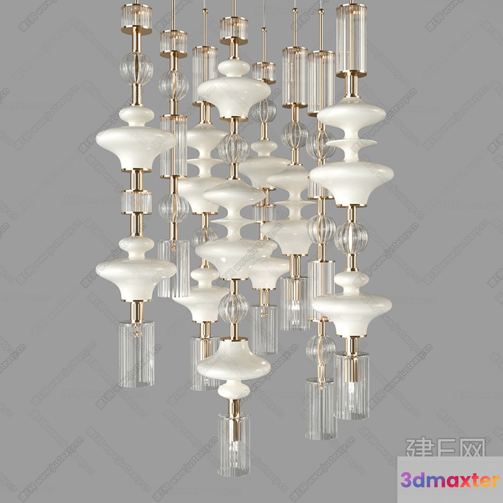 Gold Light Fixture 3D Model - 10343 - VRAY Render