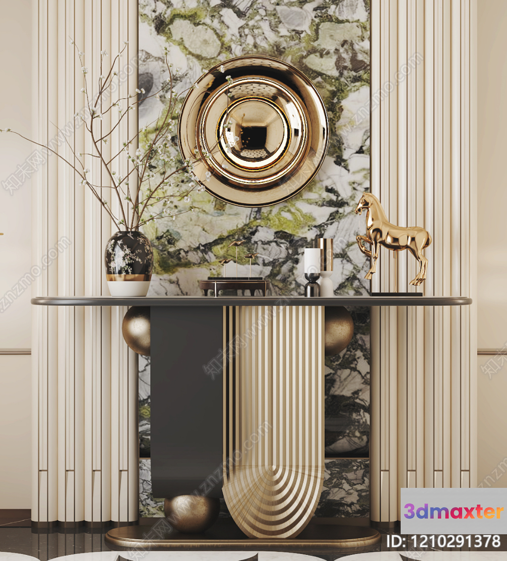 Modern Console Table 3D Model - 8898 - VRAY Render
