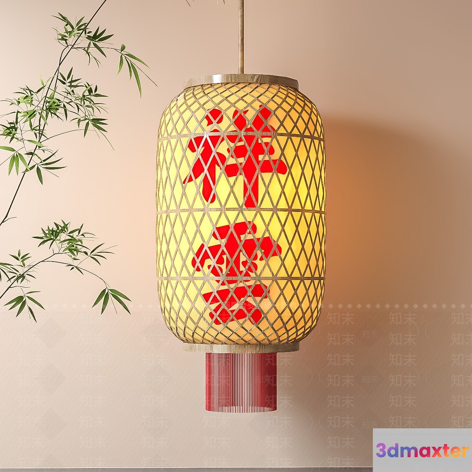 A Decorative Chinese Lantern 3D Model - 14996 - VRAY Render