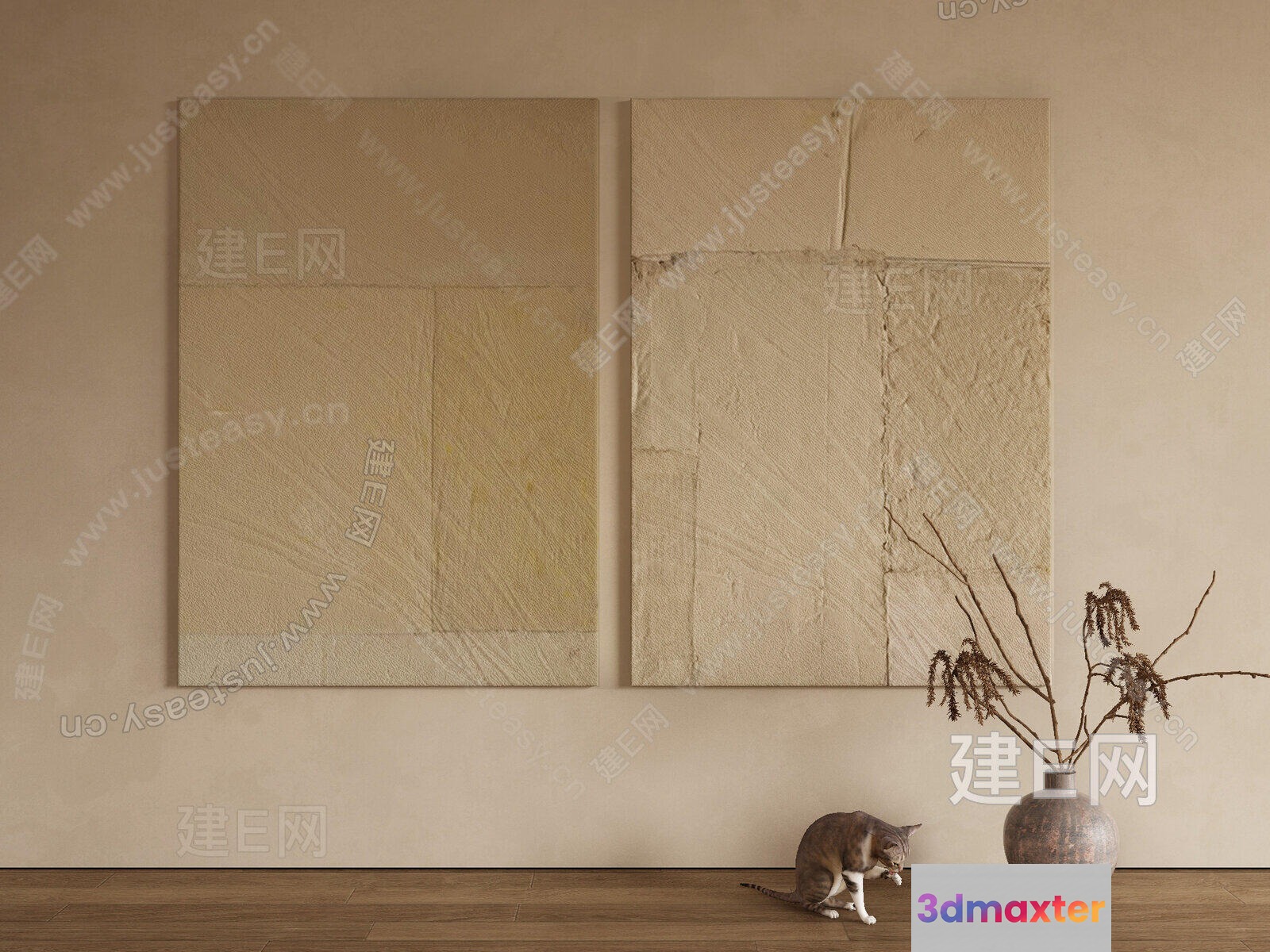 Minimalist Wall Artwork 3D Model - 6846 - VRAY Render