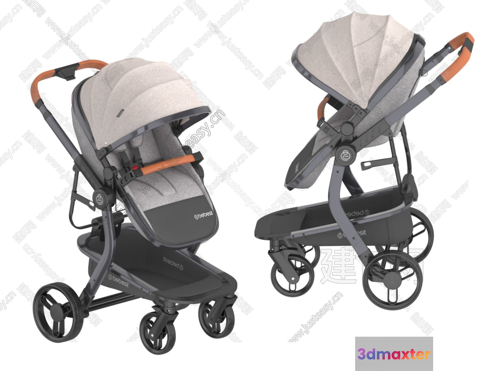 Modern Baby Stroller 3D Model - 1543 - VRAY Render
