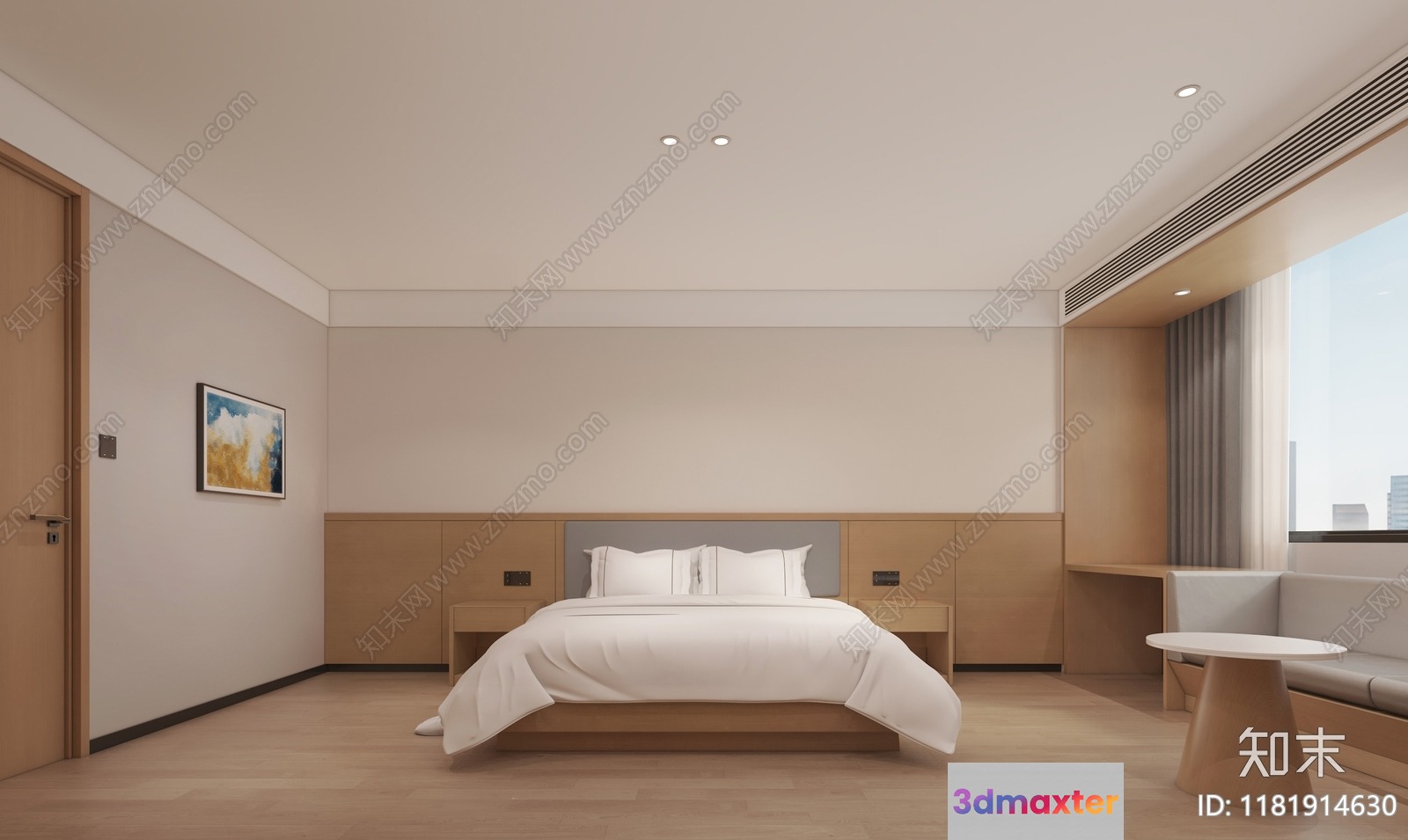 Cozy Modern Bedroom 3D Model - 15748 - VRAY Render