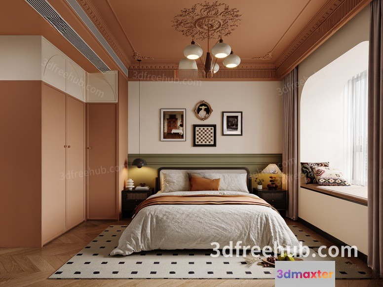 Cozy Bedroom 3D Model - 20196 - VRAY Render