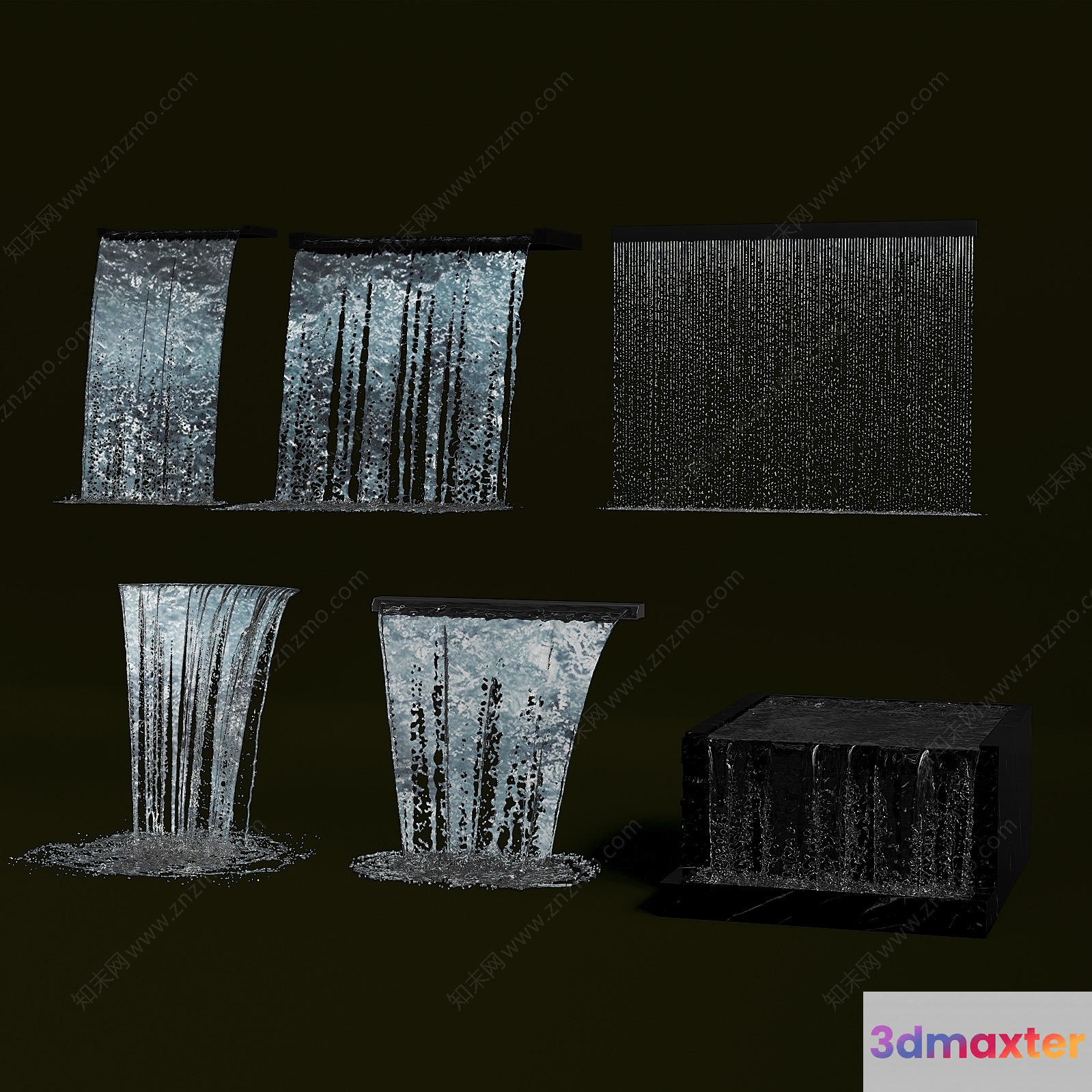 A Waterfall Fountain 3D Model - 10931 - VRAY Render