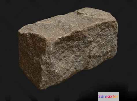 A Rough Stone Block 3D Model - 21111 - VRAY Render
