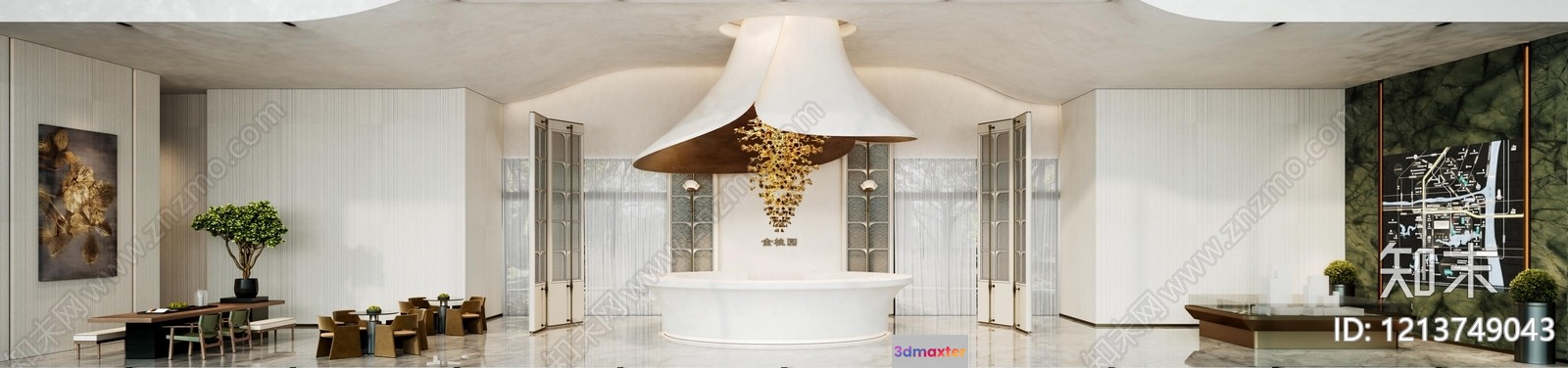Modern Reception Area 3D Model - 16991 - VRAY Render