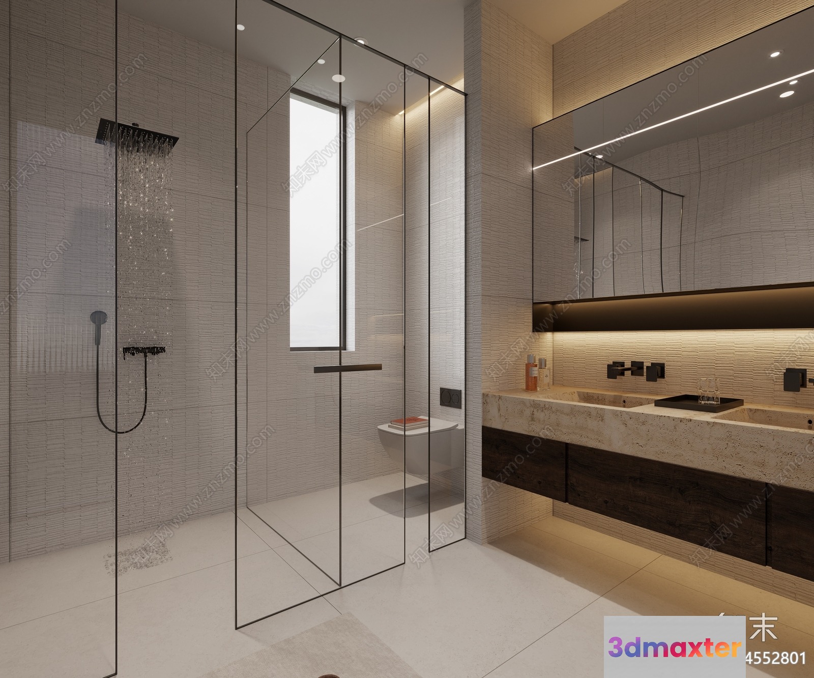 Modern Bathroom Design 3D Model - 9901 - VRAY Render