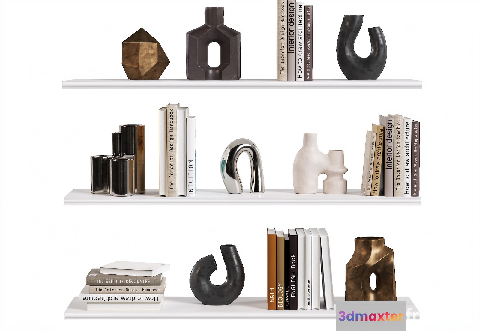 Modern Decorative Shelf 3D Model - 23630 - VRAY Render