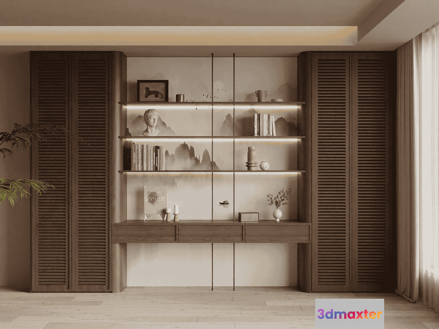 Modern Shelving Unit 3D Model - 14295 - VRAY Render