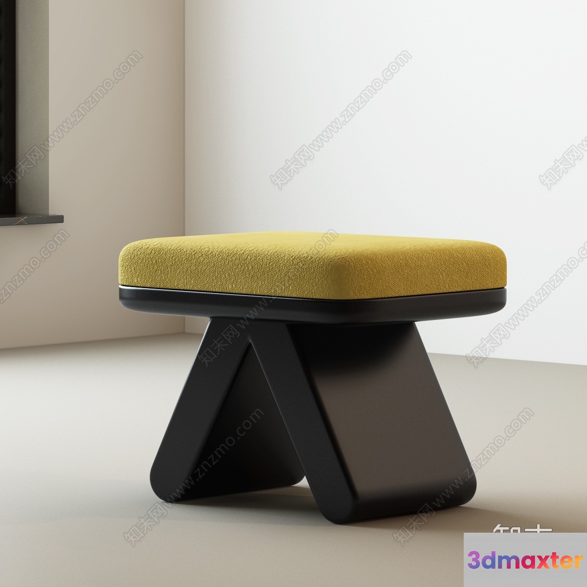Modern Black Bench 3D Model - 15342 - VRAY Render