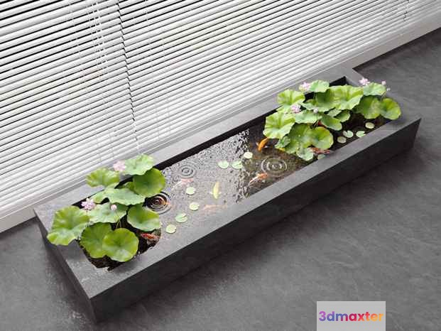 A Long Rectangular Planter Box 3D Model - 5661 - VRAY Render