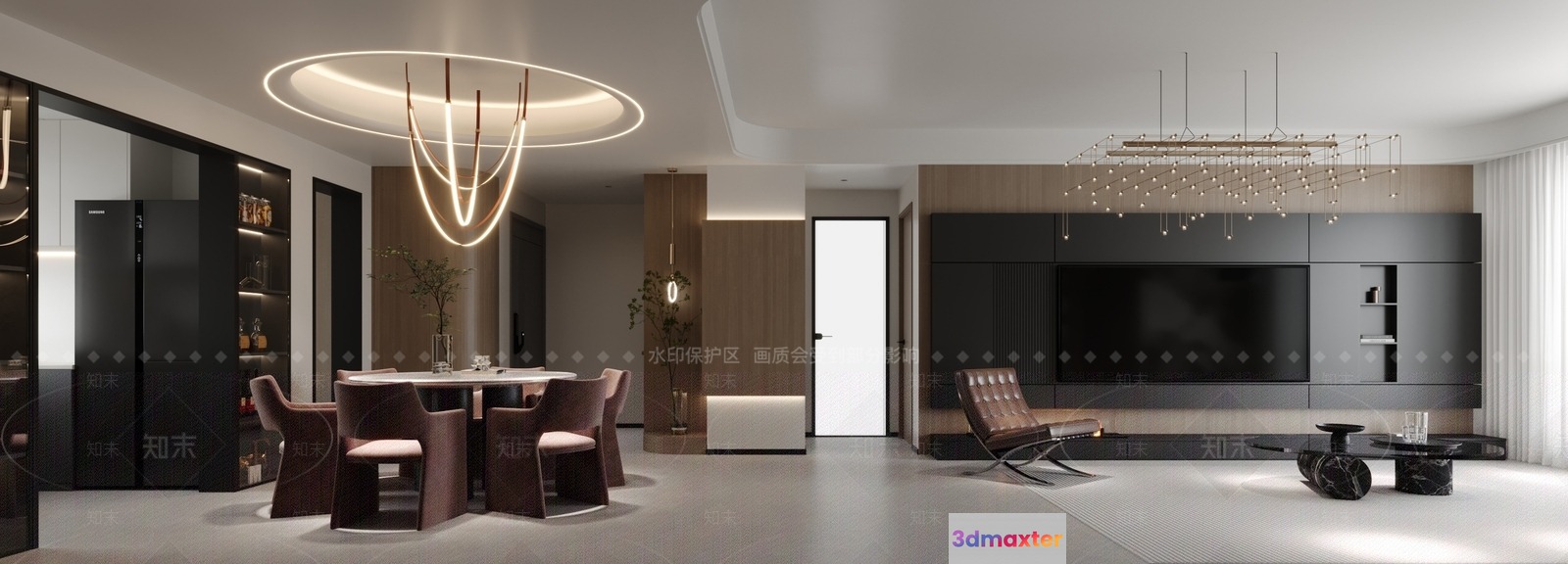 Modern Living Room 3D Model - 22333 - VRAY Render