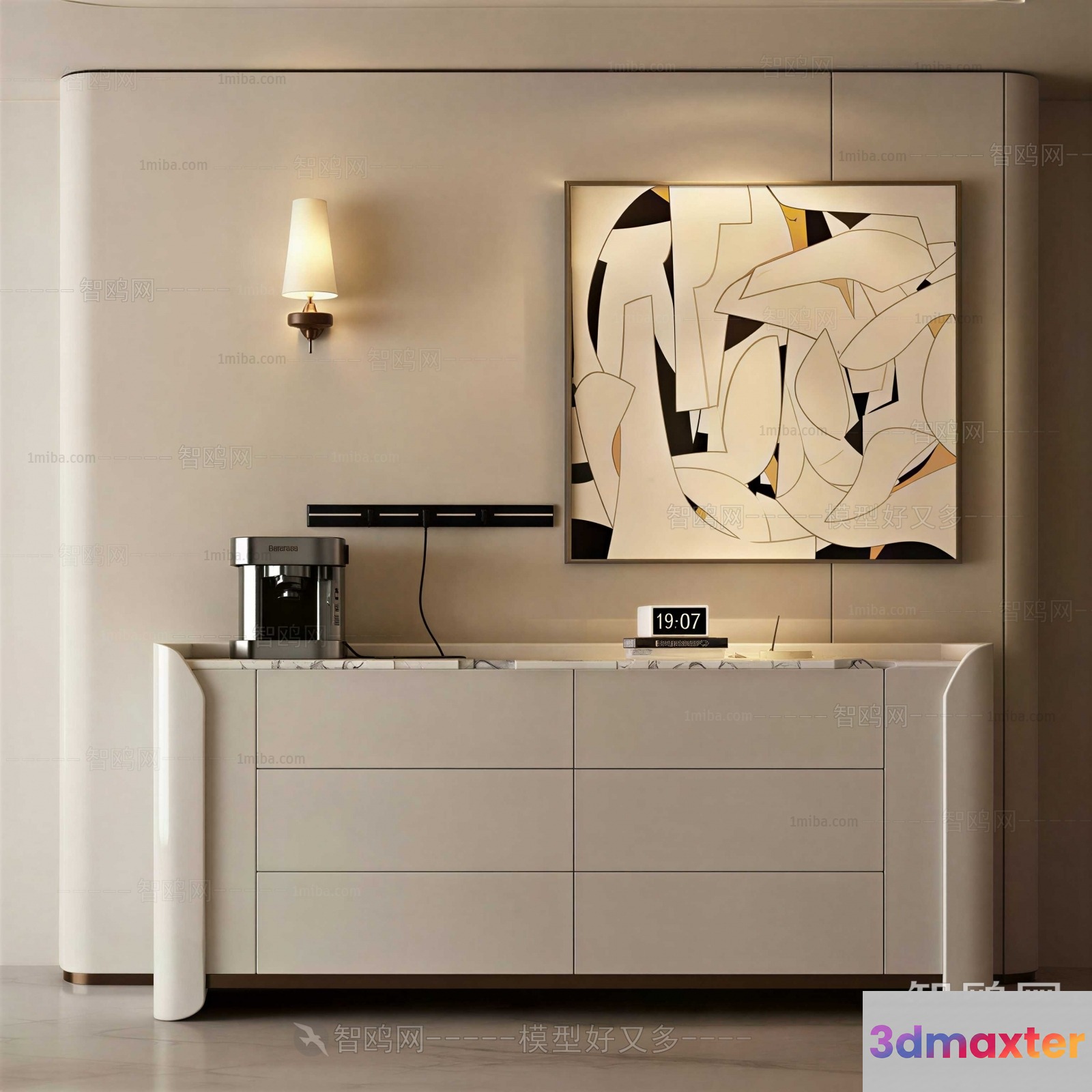Modern Home Decor 3D Model - 23495 - VRAY Render