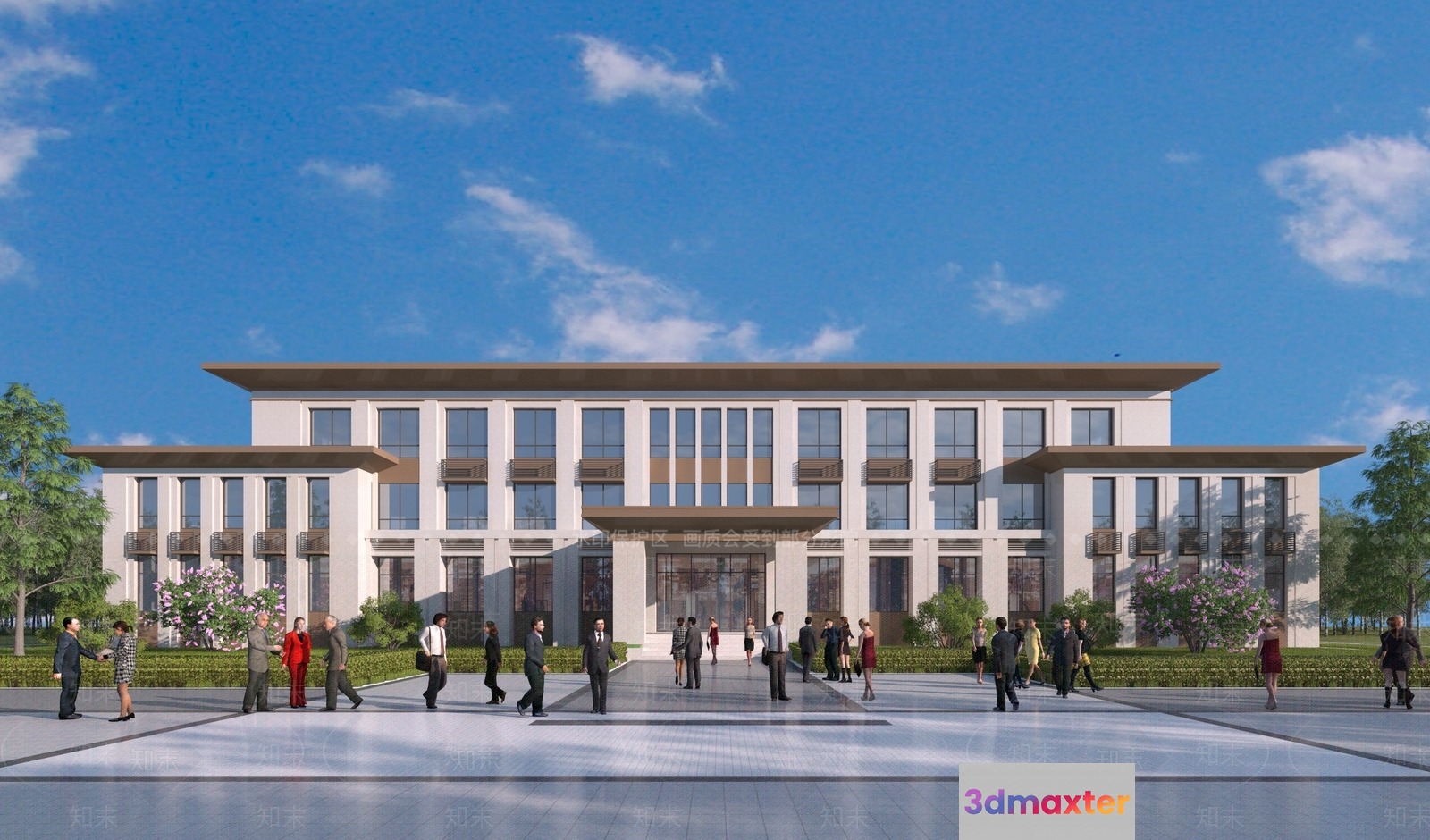 Modern Office Building 3D Model - 16952 - VRAY Render