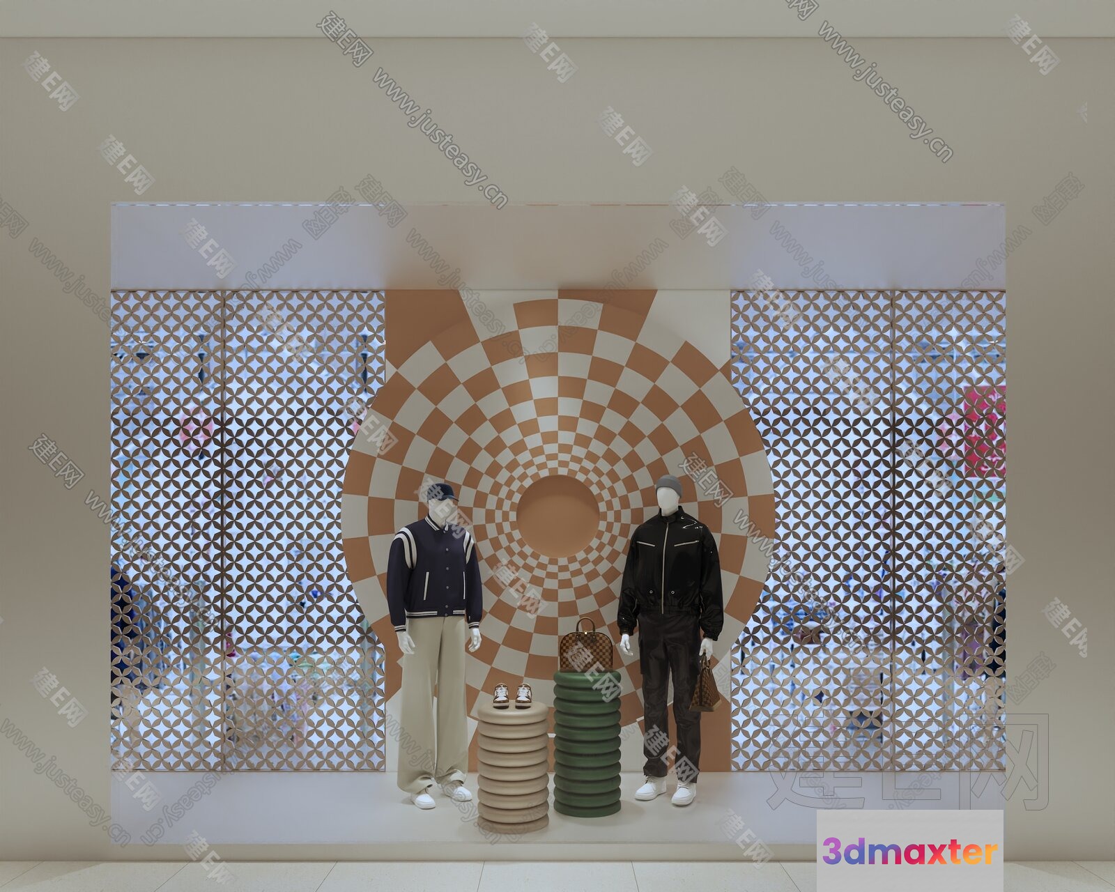 A Display Of Two Mannequins 3D Model - 8831 - VRAY Render