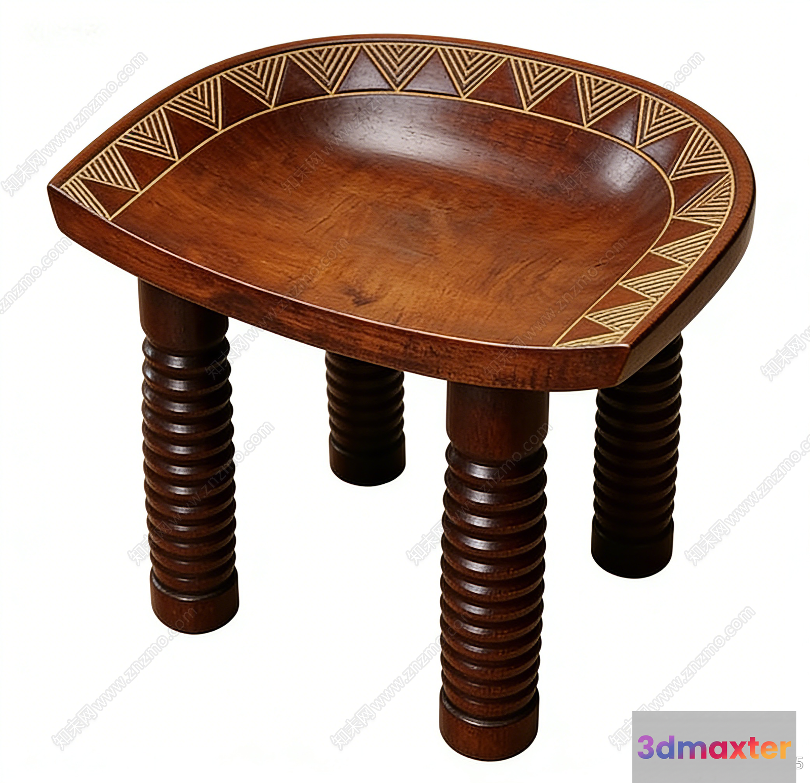 Small Wooden Stool 3D Model - 21898 - VRAY Render