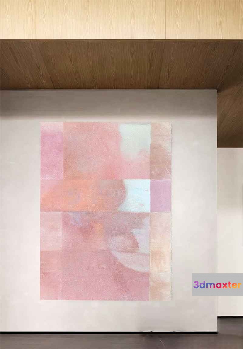 A Pink And White Abstract Art Piece 3D Model - 21710 - VRAY Render