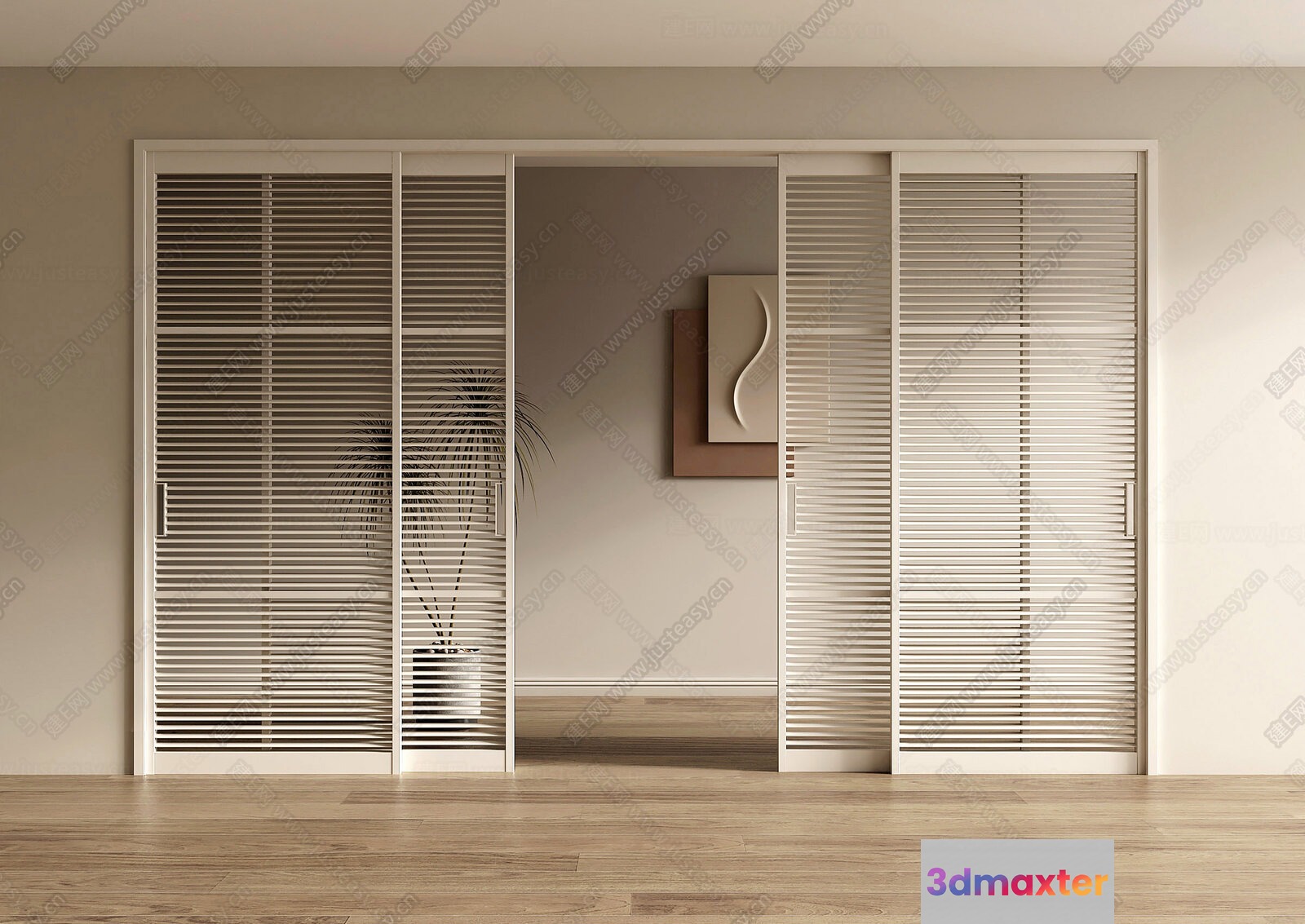Modern Sliding Doors 3D Model - 3405 - VRAY Render