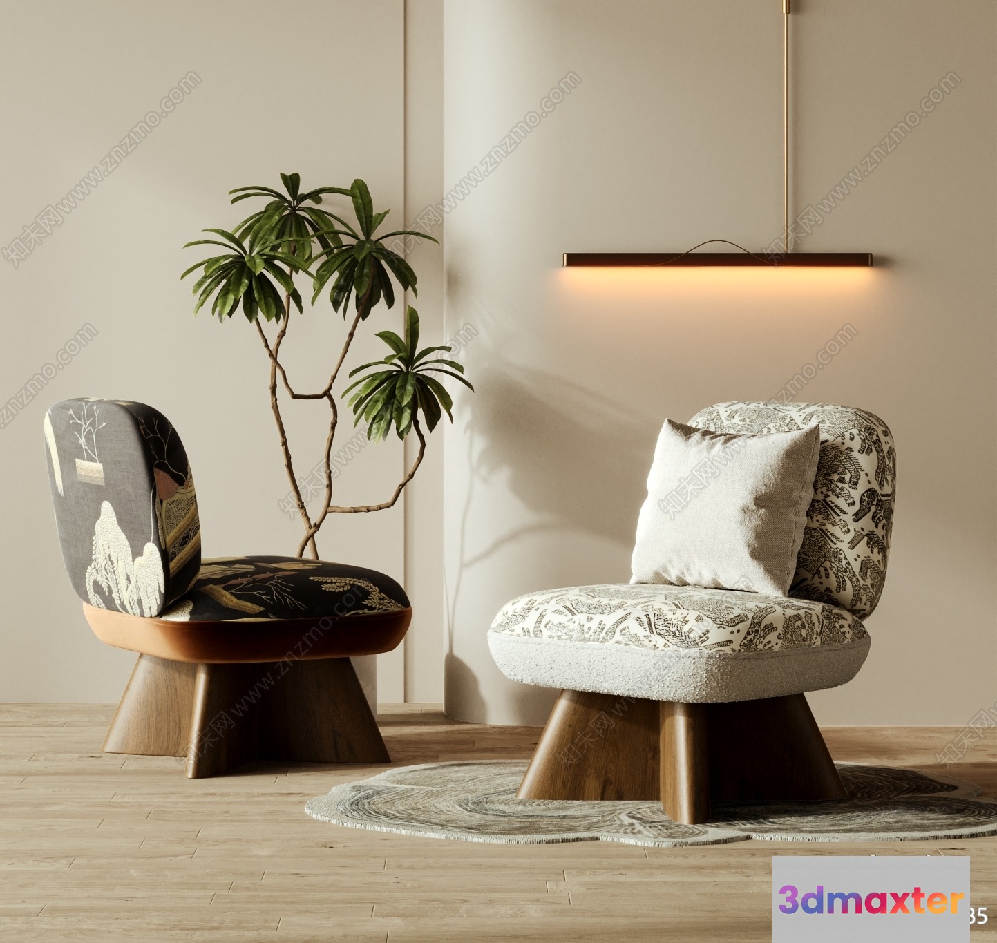 Modern Living Room 3D Model - 6841 - VRAY Render