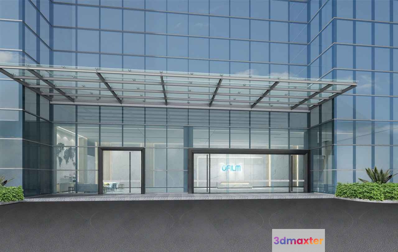 A Modern Office Building 3D Model - 233 - VRAY Render