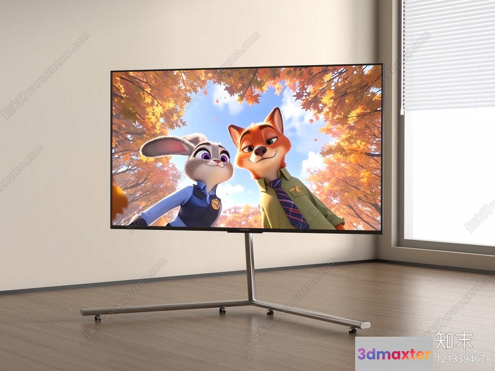 A Tv On A Stand 3D Model - 12900 - VRAY Render