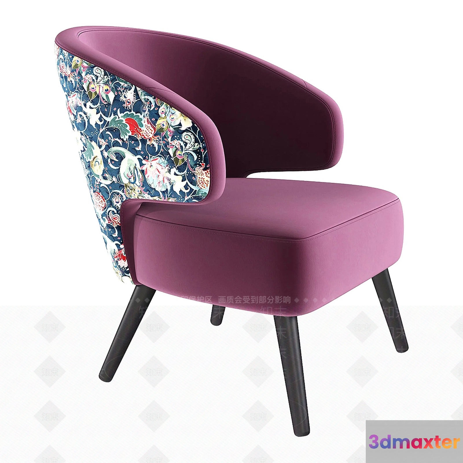 Modern Purple Chair 3D Model - 5157 - VRAY Render