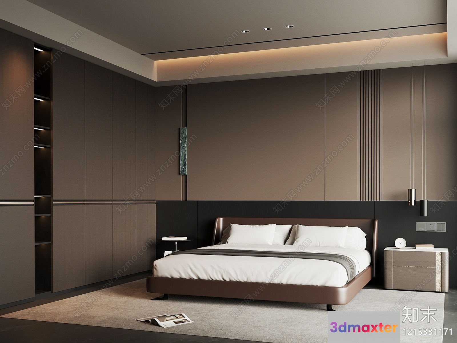 Modern Bedroom Design 3D Model - 7920 - VRAY Render