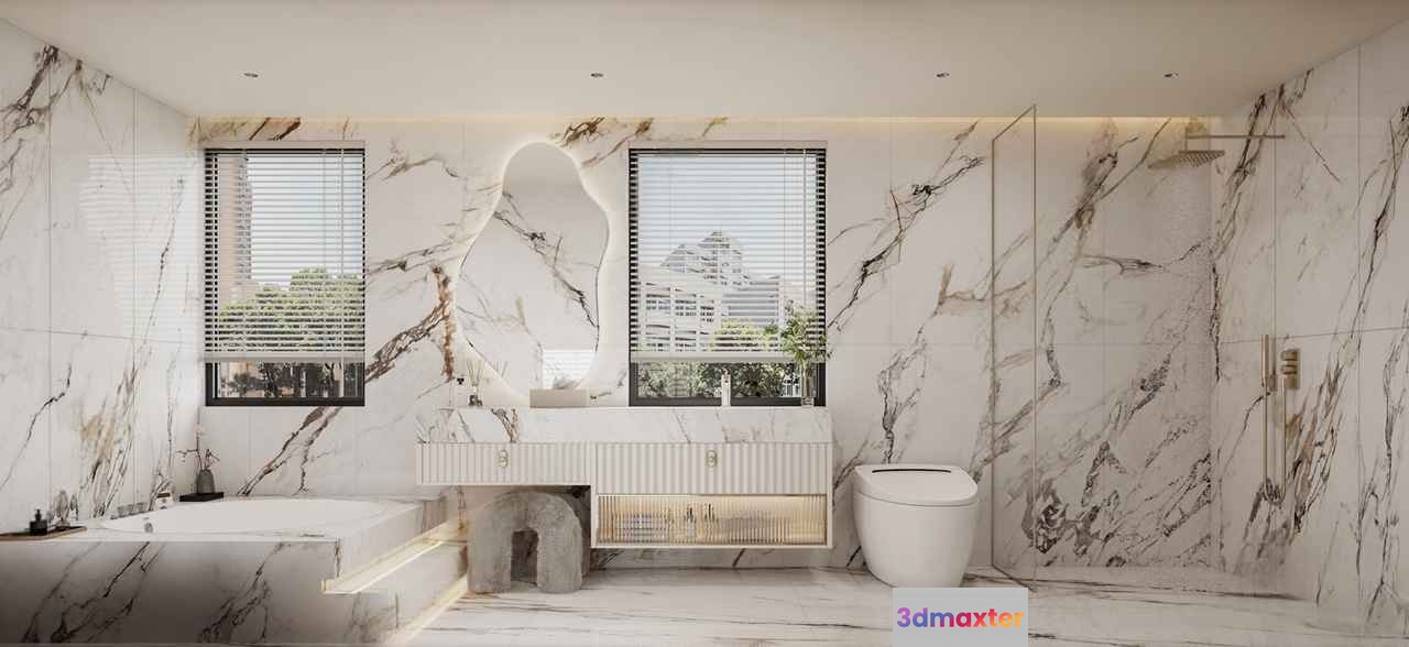 Modern Bathroom Design 3D Model - 11659 - CORONA Render