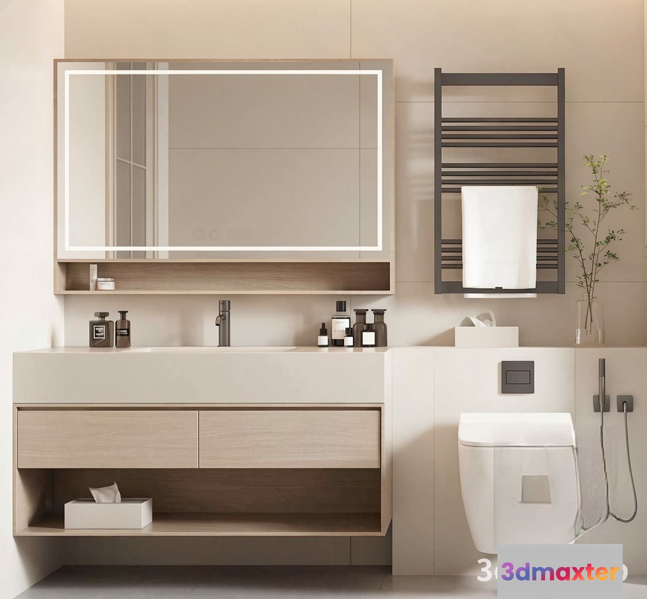 A Modern Bathroom 3D Model - 23501 - VRAY Render